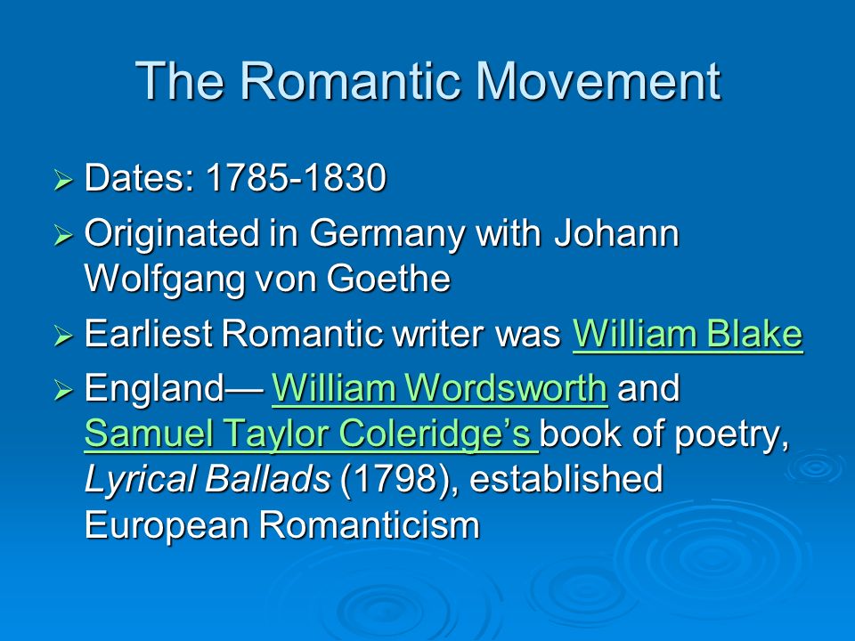 The themes of the poetry of the romantic era 1780 1830